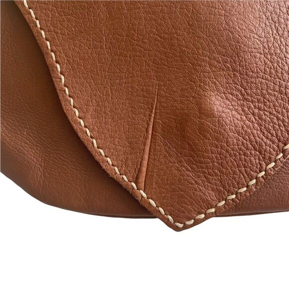 HANDMADE Boho Leather Crossbody Shoulder Purse Bag Cognac Brown - Picture 6 of 11